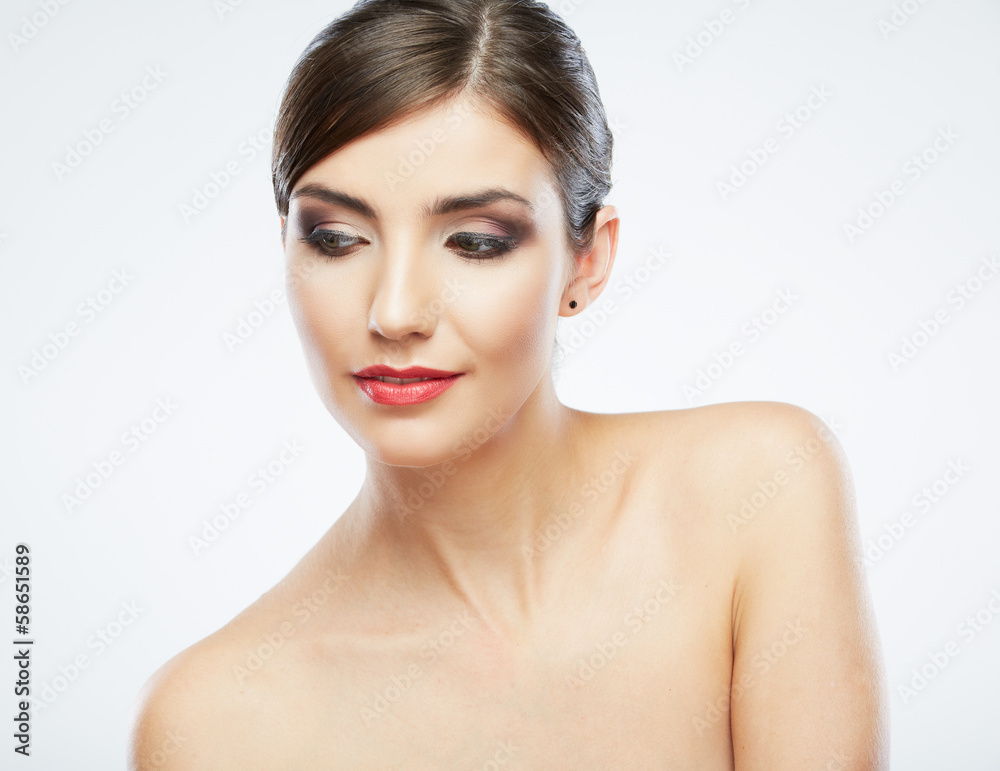 Woman face close up portrait