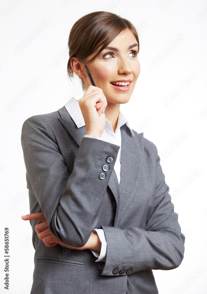 Business woman portrait isolated on white Business woman portrait isolated on white