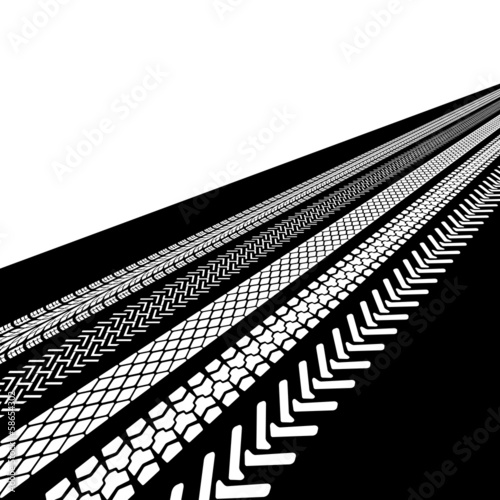 tire prints, vector illustration