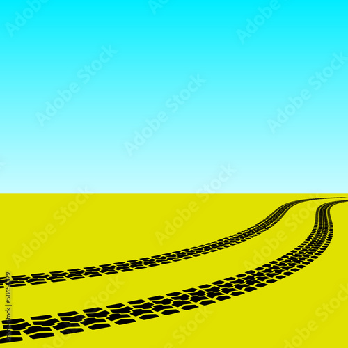 tire prints, vector illustration