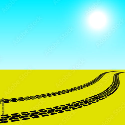 tire prints, vector illustration