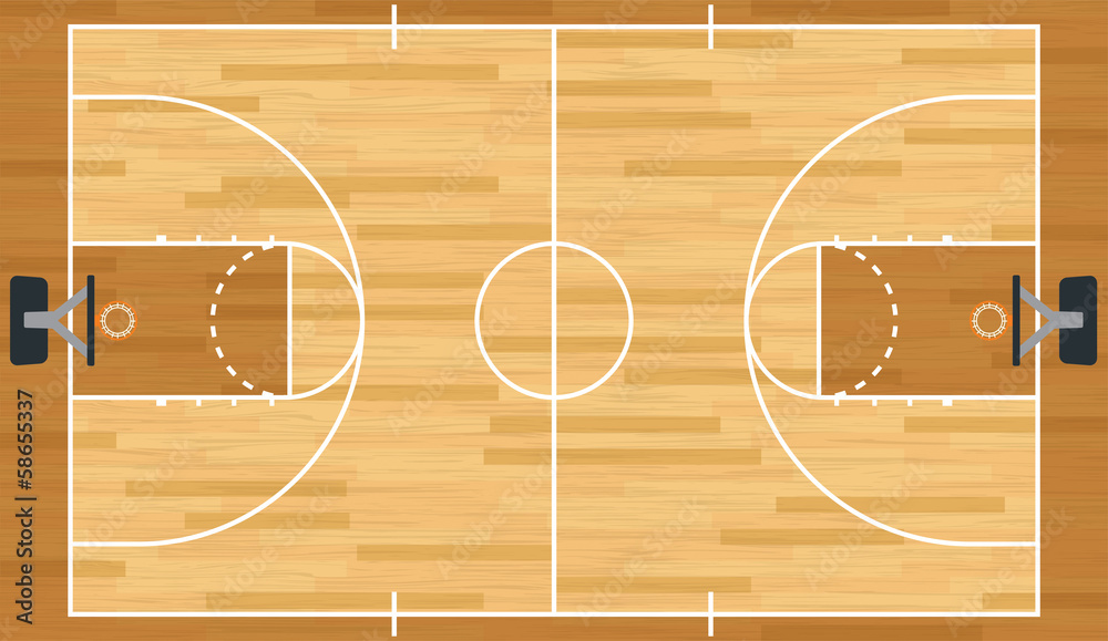 Fototapeta premium Realistic Vector Basketball Court