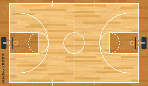 Realistic Vector Basketball Court © enterlinedesign