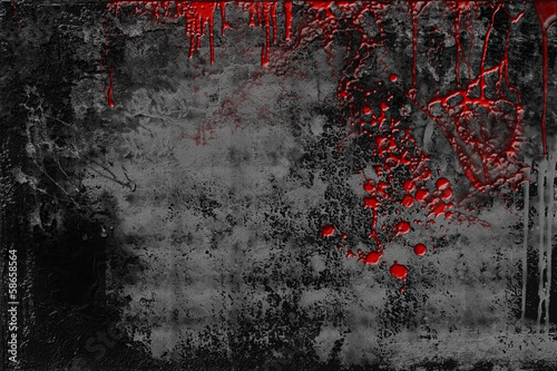 Grunge wall with blood