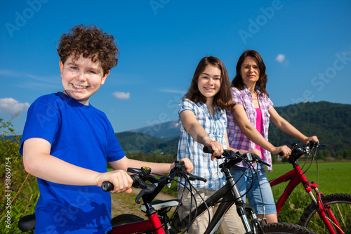 Healthy lifestyle - family cycling