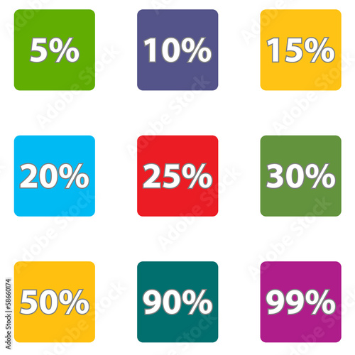 New icons set with percent