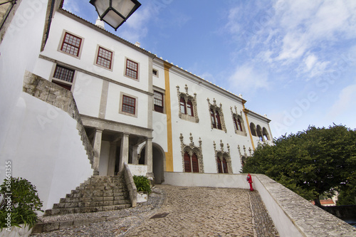 View of the National palace of Sintra town, Portugal.