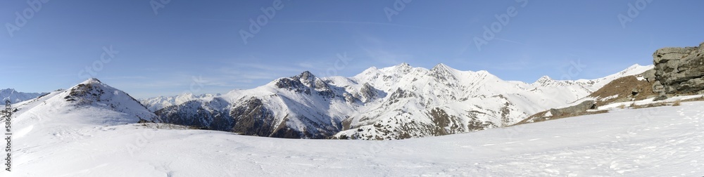 XL panorama of italian Alps in winter