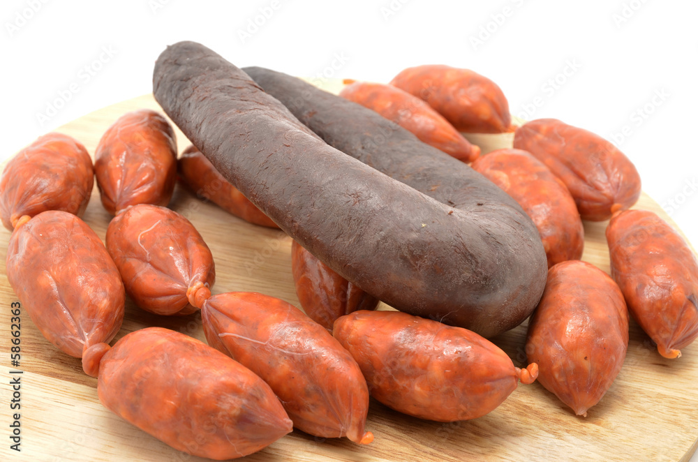 sausage and blood sausage (chorizo y morcilla) sausage and blood sausage (chorizo y morcilla)