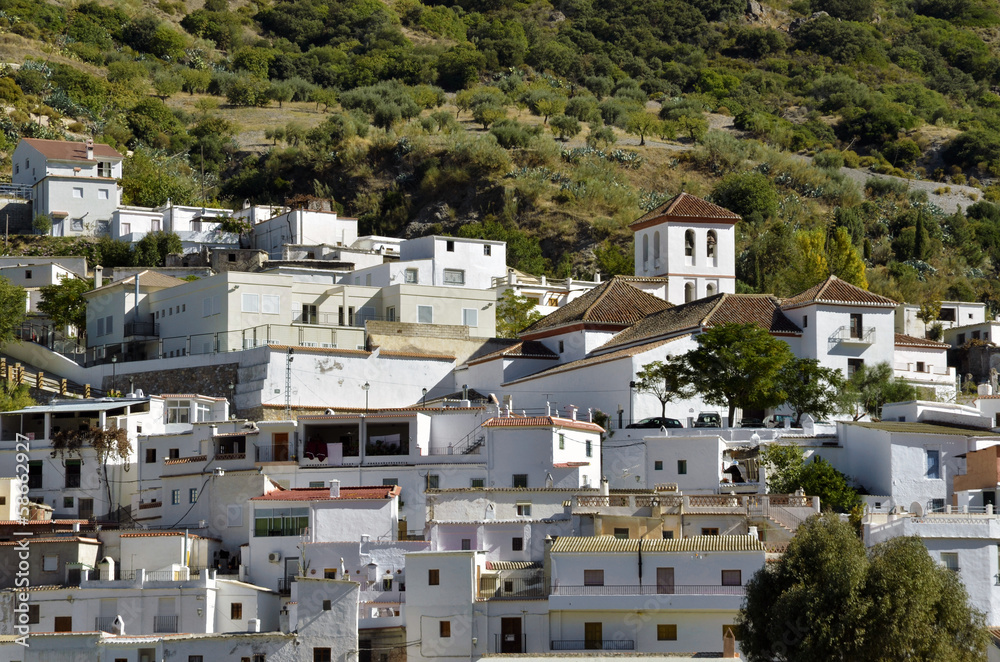 Overview of Torvizcon, small Moorish village in Las Alpujarras