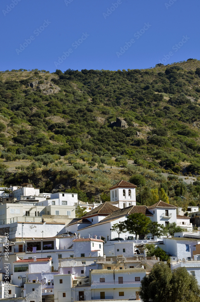 Overview of Torvizcon, small Moorish village in Las Alpujarras