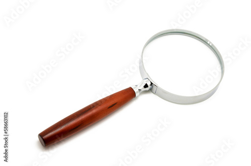 Magnifying glass isolated on white background