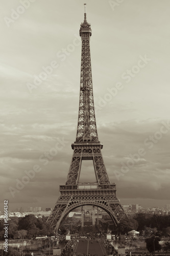 Sepia Eiffel Tower in Paris