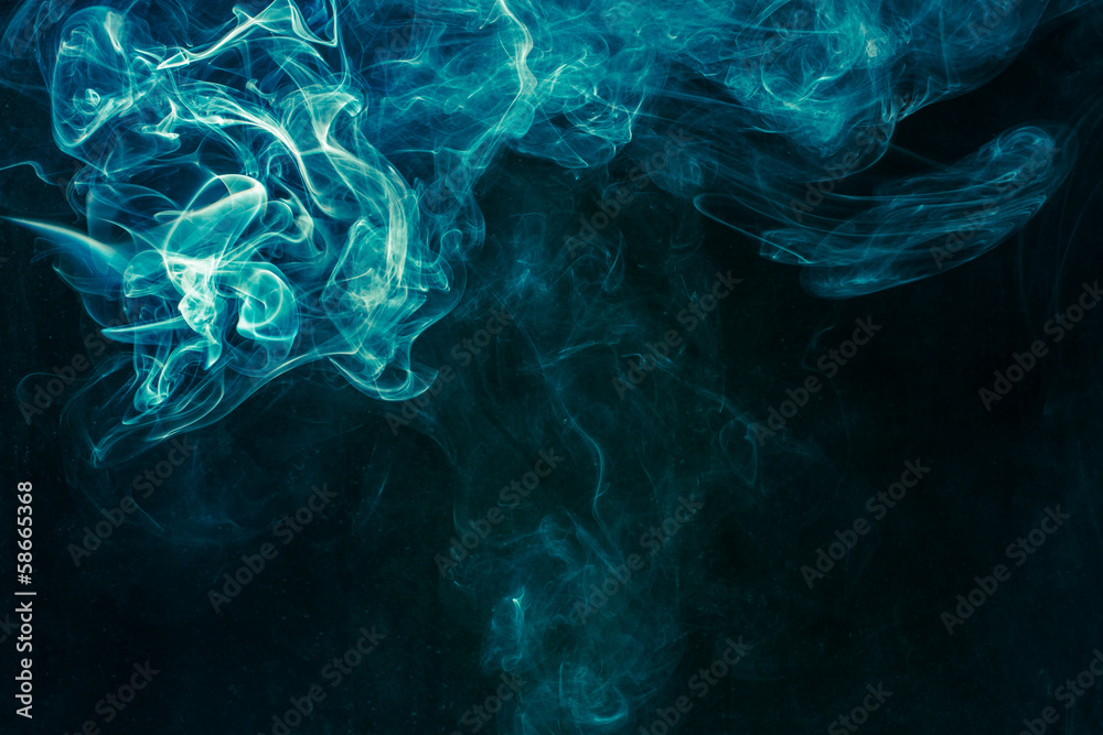 Obraz premium Niebiesko-zielony dym