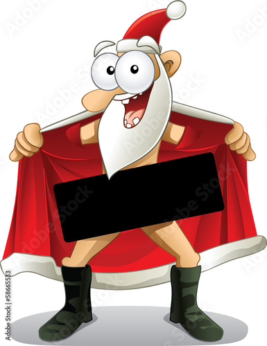 Crazy Santa - Vector Cartoon
