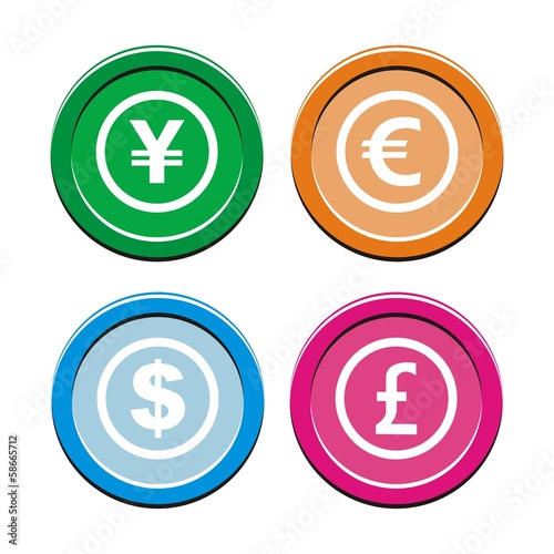 currency circle icon sets