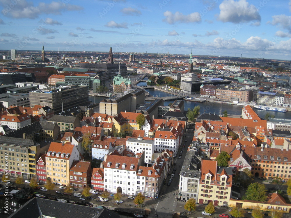 Kopenhagen, Blick auf Börse und Schloss Christiansborg