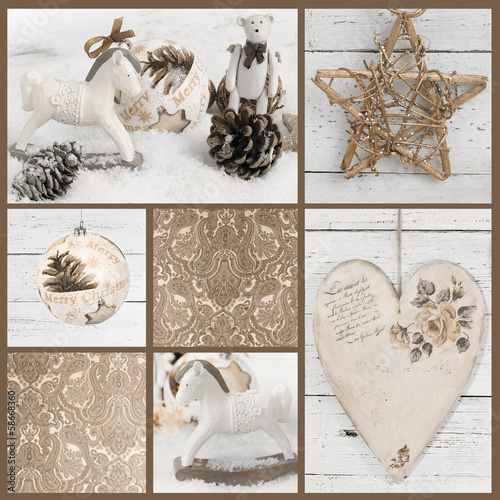 Christmas decoration over wooden background