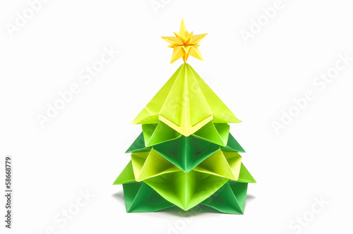 paper Christmas tree have star topper.