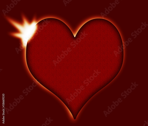 Heart eclipse - love, romance, Valentine concept, metaphor