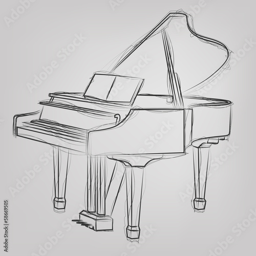 Vector sketched piano