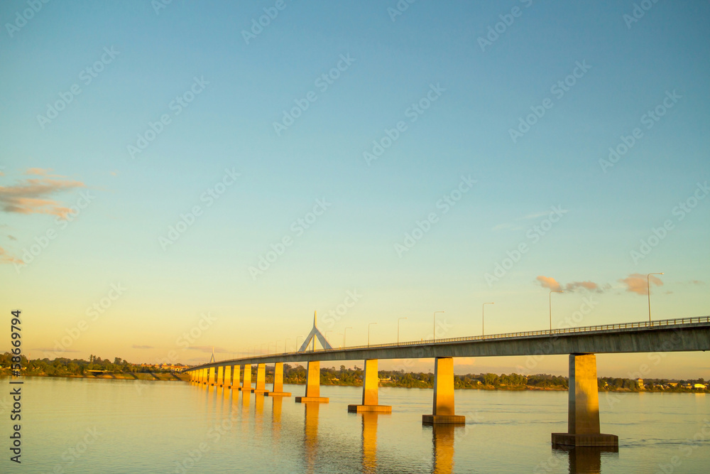 Thailand - Laos Friendship Bridge Mekong river