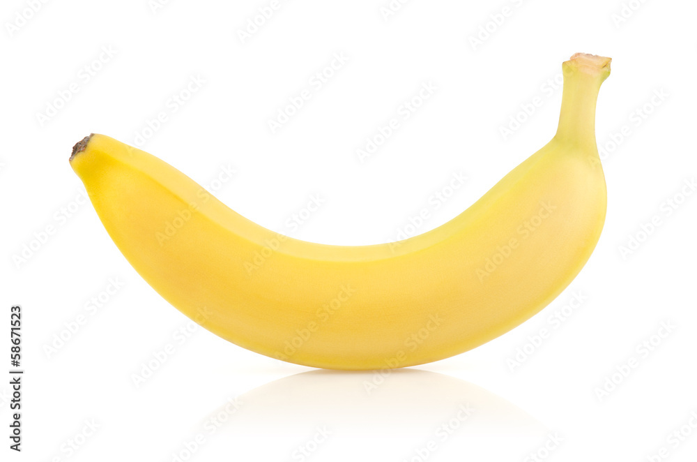 Ripe Yellow Banana Isolated on White Background Ripe Yellow Banana Isolated on White Background