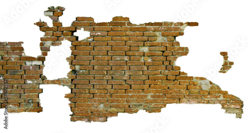 Isolated part of brick wall