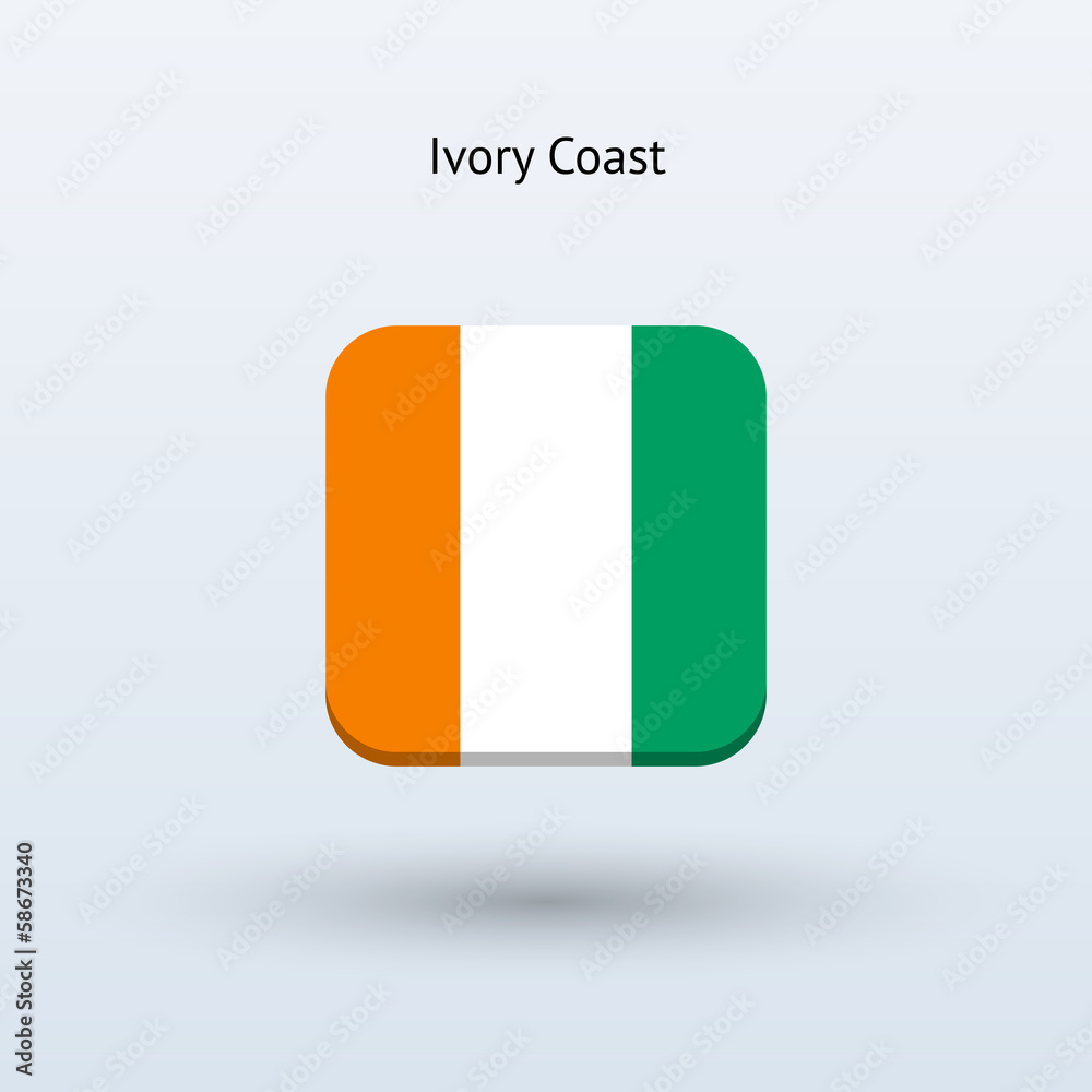 Fototapeta premium Ivory Coast flag icon