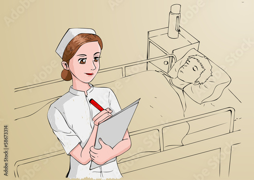 Illustration of woman as a professional, nurse