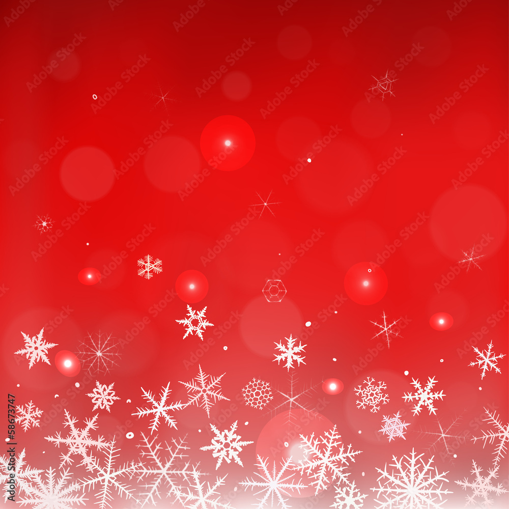 Christmas red background with various hand-drawn snowflakes. Christmas red background with various hand-drawn snowflakes.