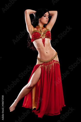 Belly Dancer in Red Costume