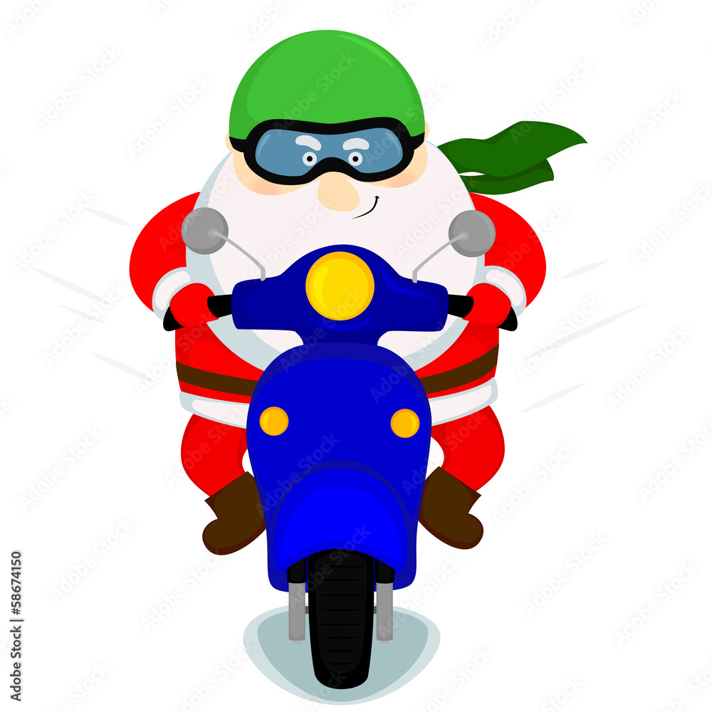 santa on a scooter santa on a scooter