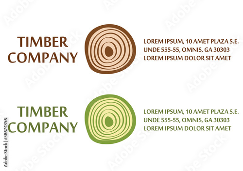 Wood logo, woodworking logotype