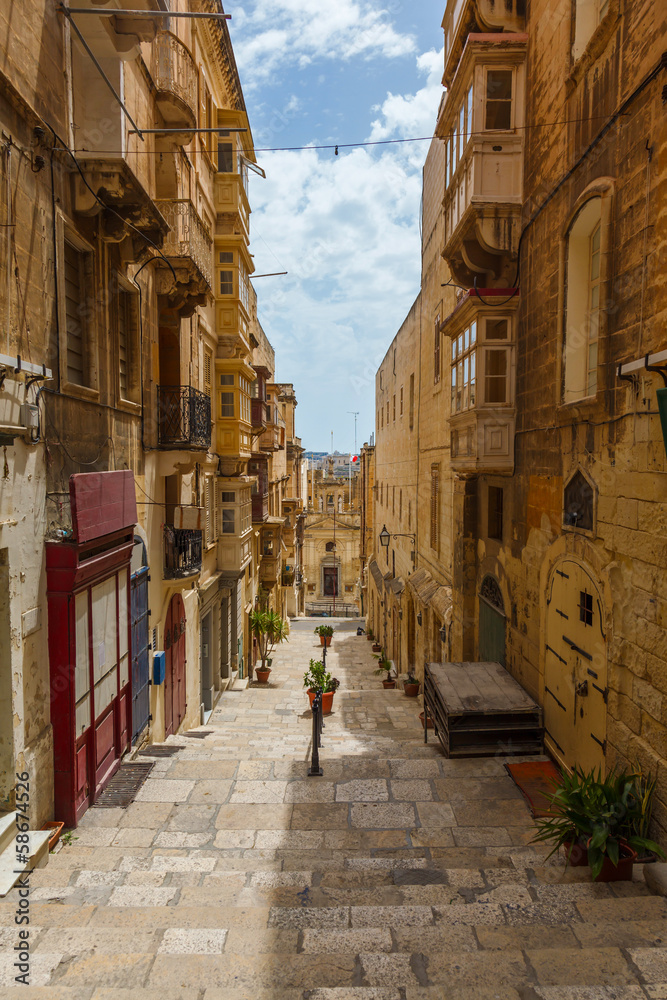 Maltese architecture in Valletta, Malta
