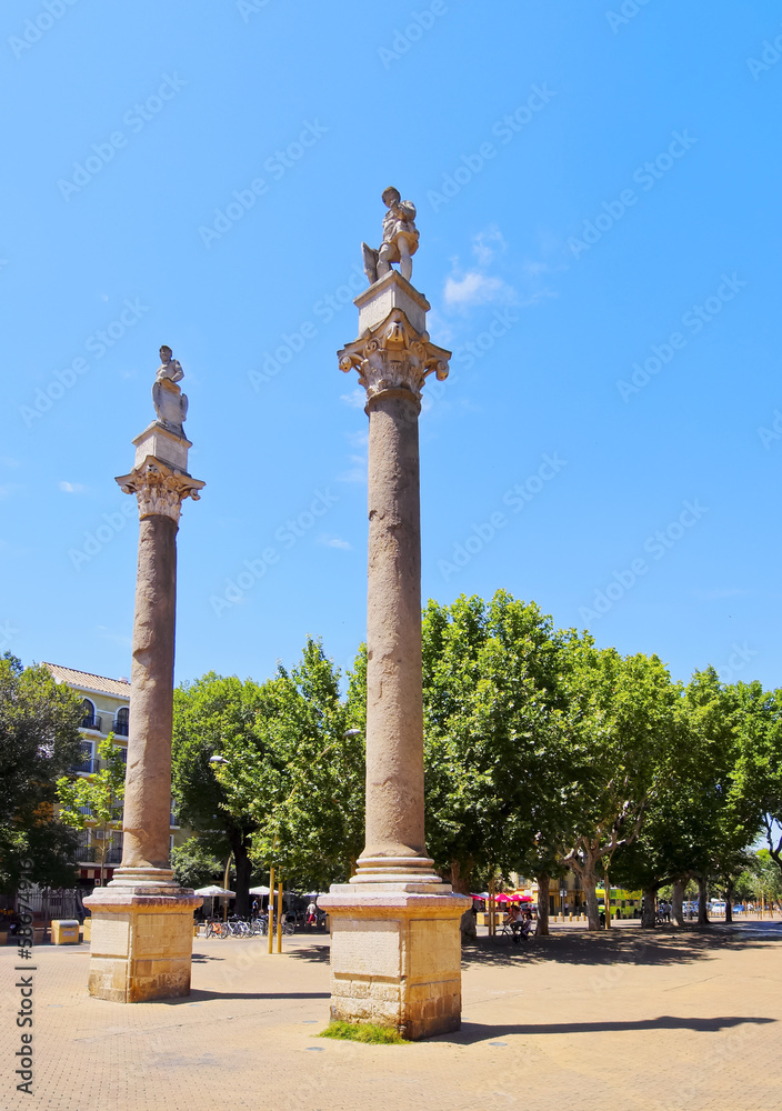 Roman Columns in Seville, Spain