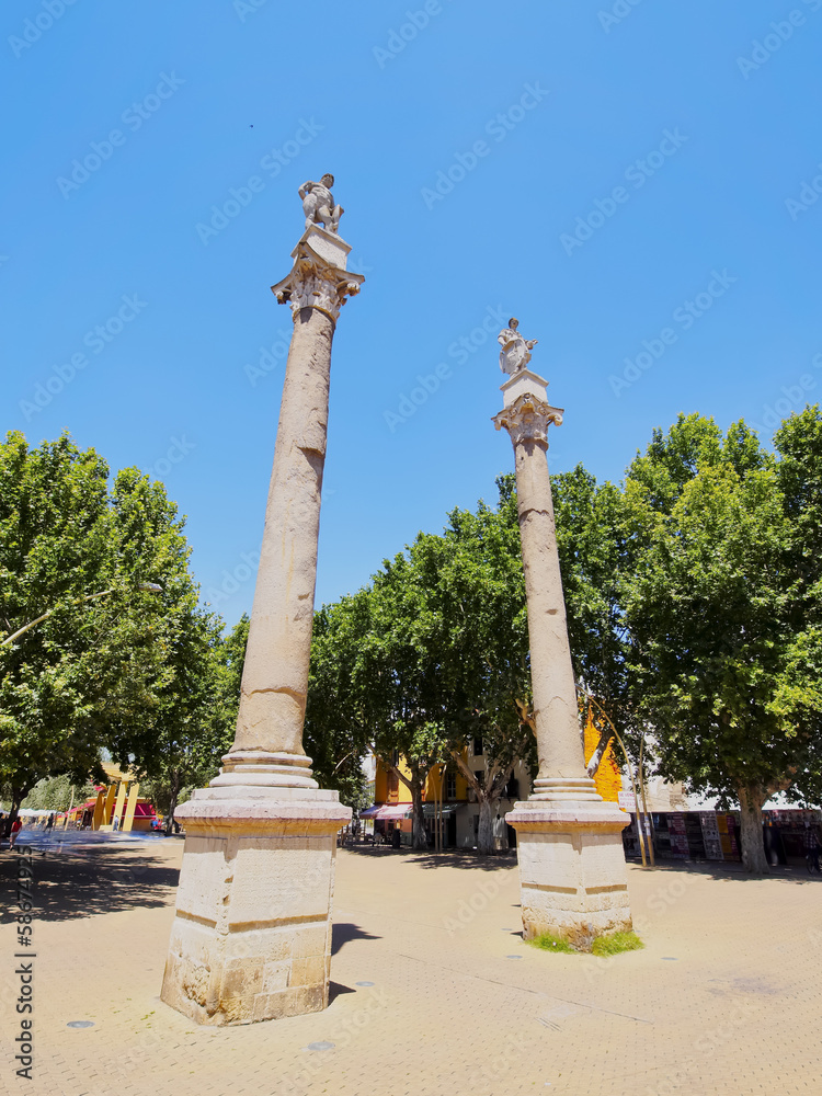 Roman Columns in Seville, Spain