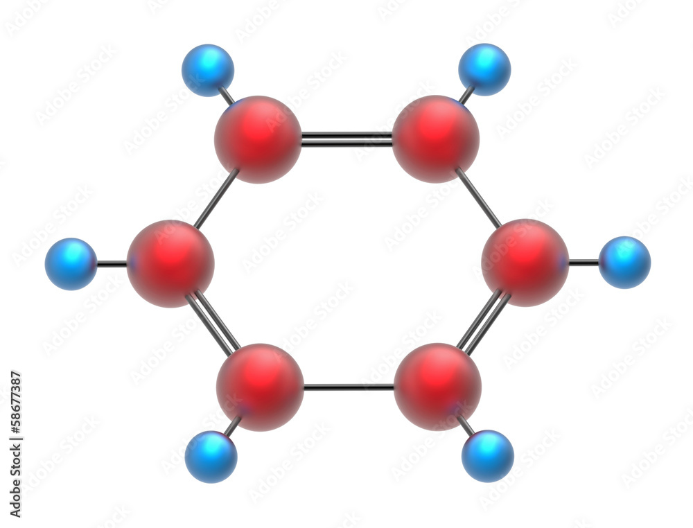 Molecule of benzene Molecule of benzene