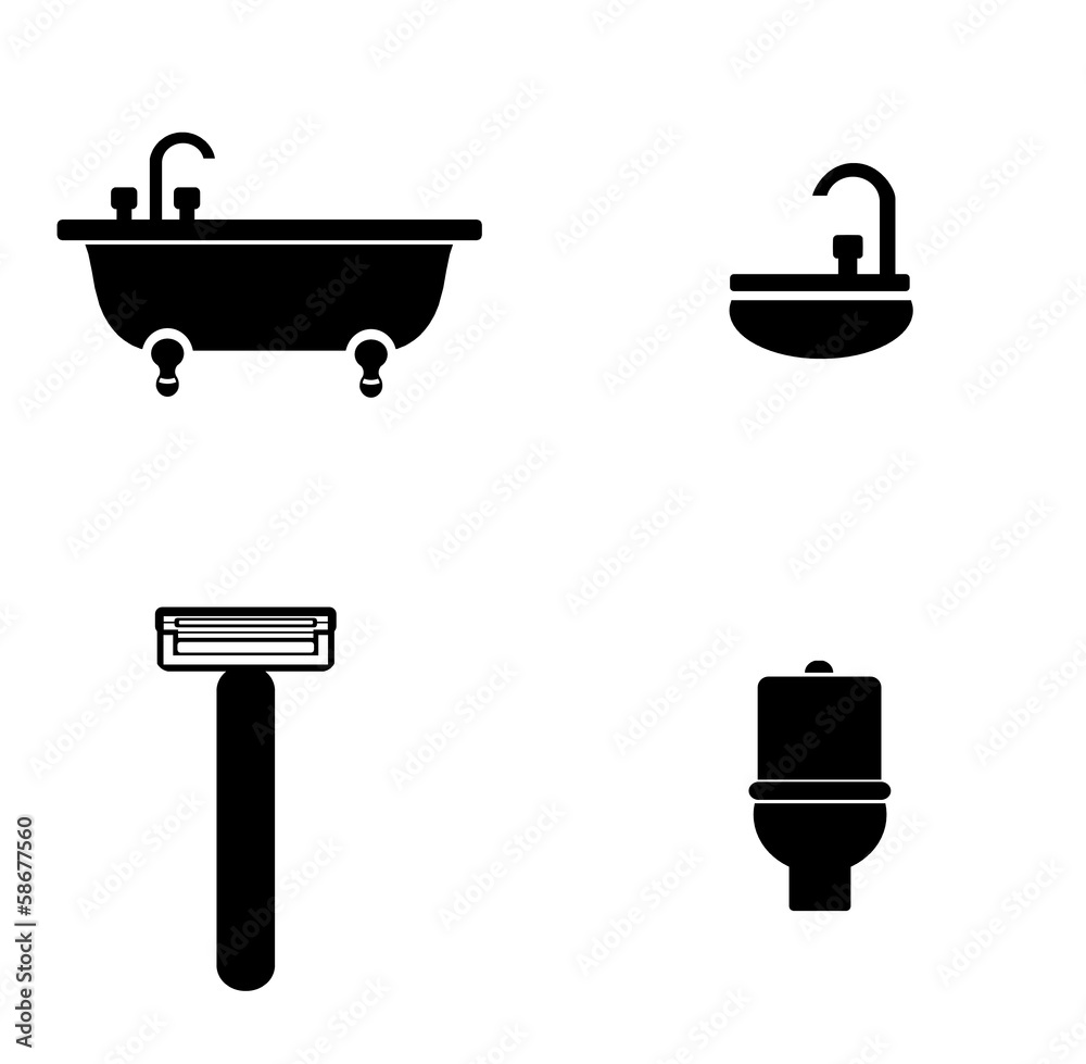 Hygiène en 4 icônes Hygiène en 4 icônes