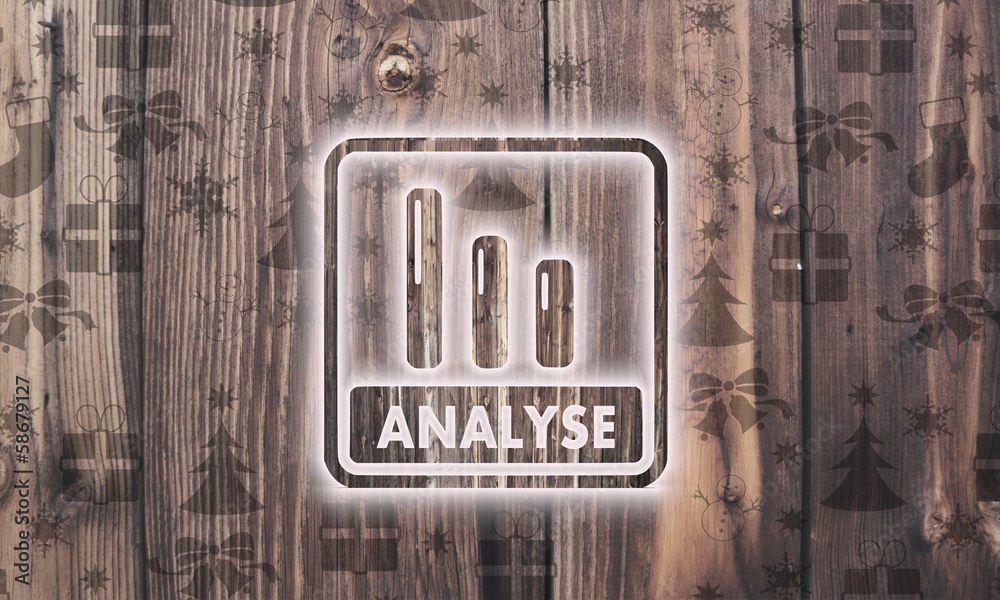 Obraz premium wooden analyse German for analysis symbol with presents