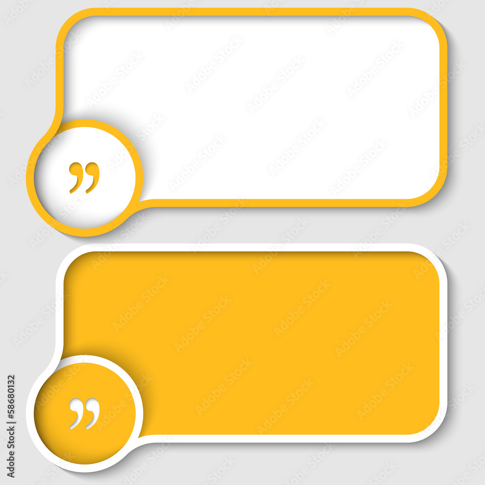 two yellow text frame and quotation mark two yellow text frame and quotation mark