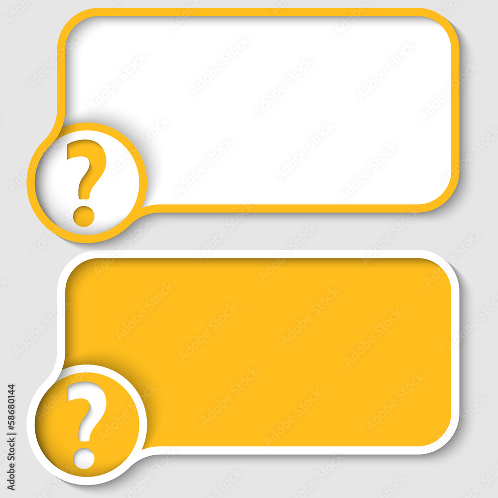 two yellow text frame and question mark two yellow text frame and question mark