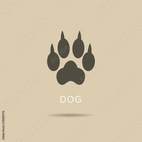 dog paw icon vector