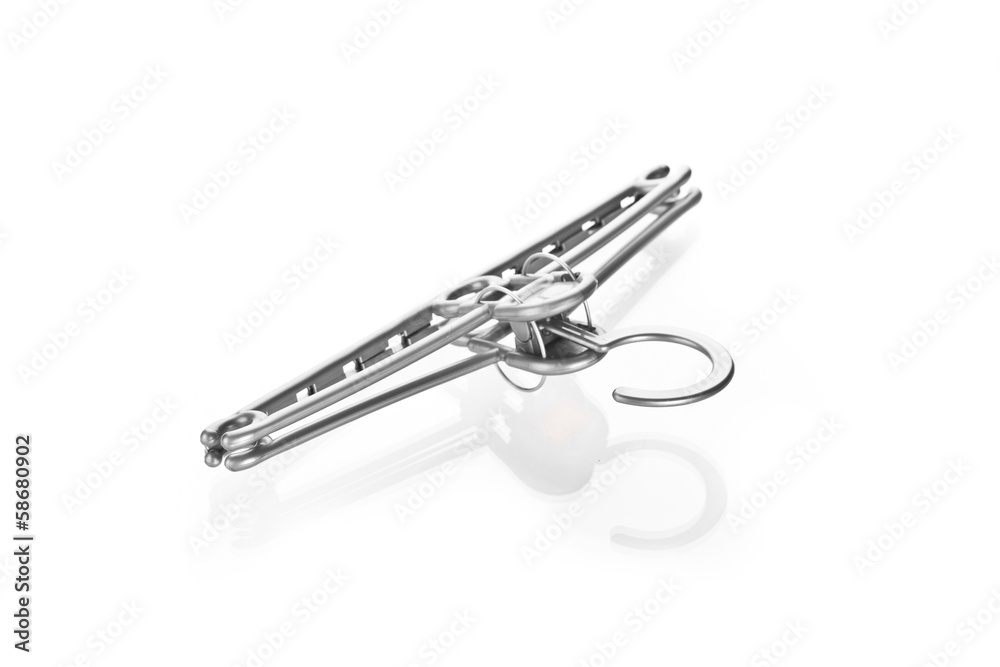 Black clothes hangers isolated on a white background Black clothes hangers isolated on a white background