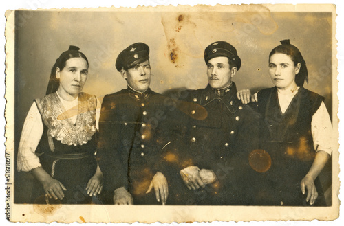 Photos Railway men in uniform and women in costumes - circa 1930