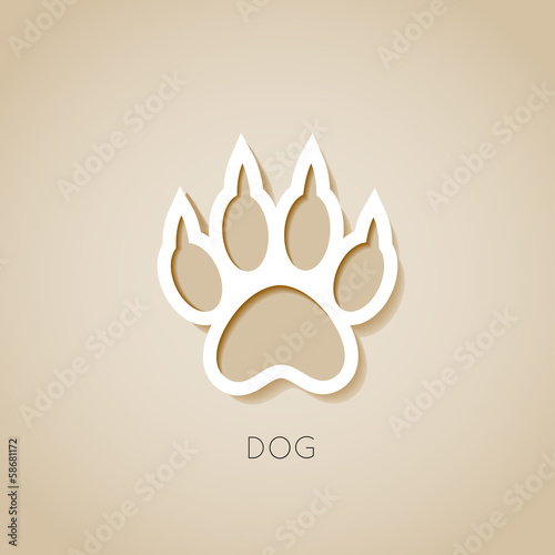 dog paw banner - vector illustration