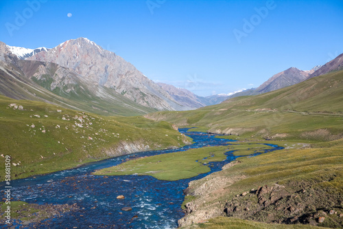 Landscape of mountain river Jil-Suu