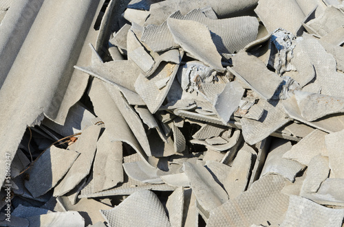 broken asbestos roof