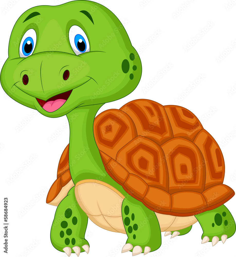 Naklejka premium Cute turtle cartoon