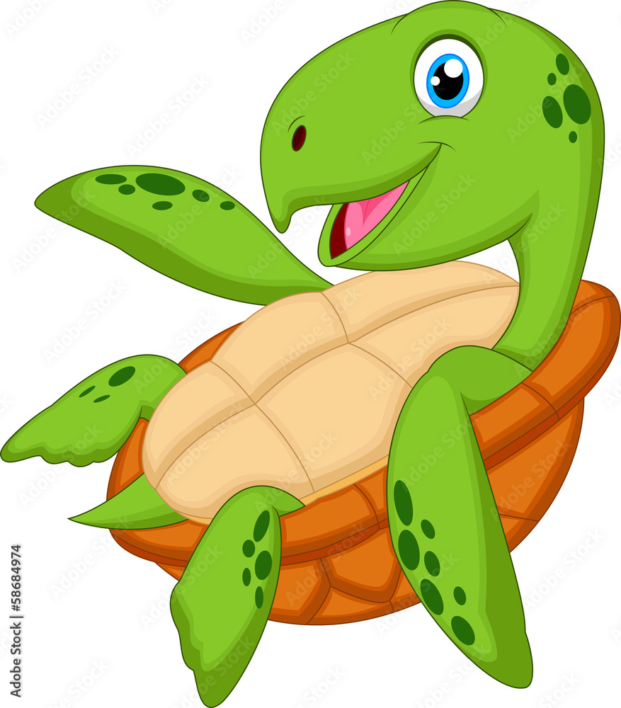 Obraz premium Cute sea turtle cartoon